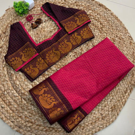 Saree with Stitched Blouse - (SIZE-40 -44 ) - SWSB 727