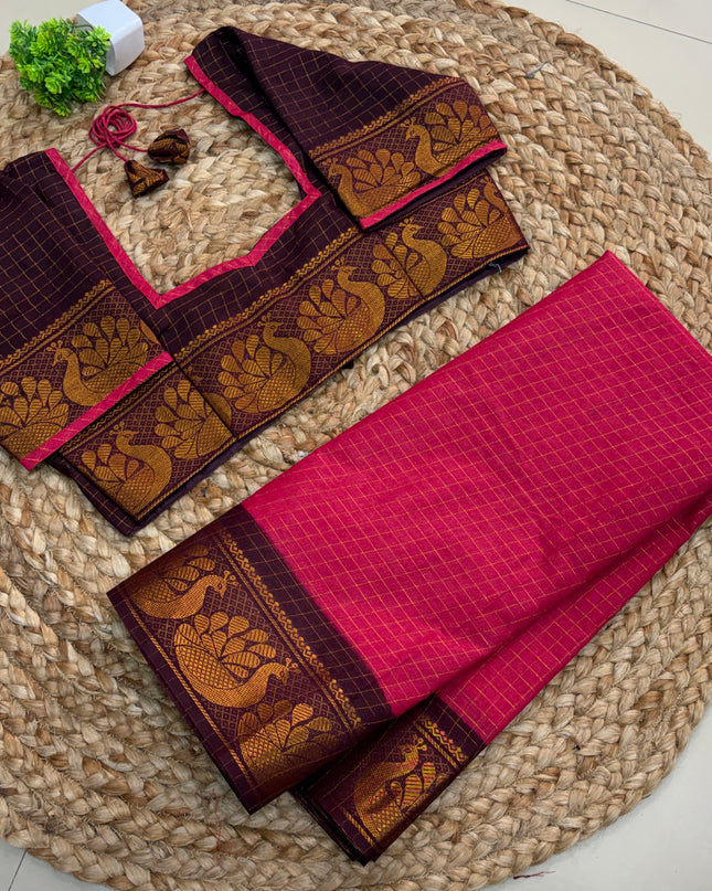 Saree with Stitched Blouse - (SIZE-40 -44 ) - SWSB 727
