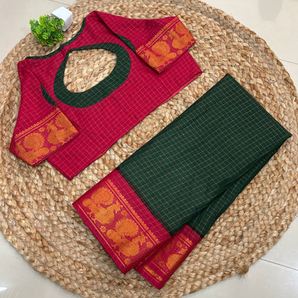 Saree with Stitched Blouse - (SIZE - 42-46) - SWSB 730