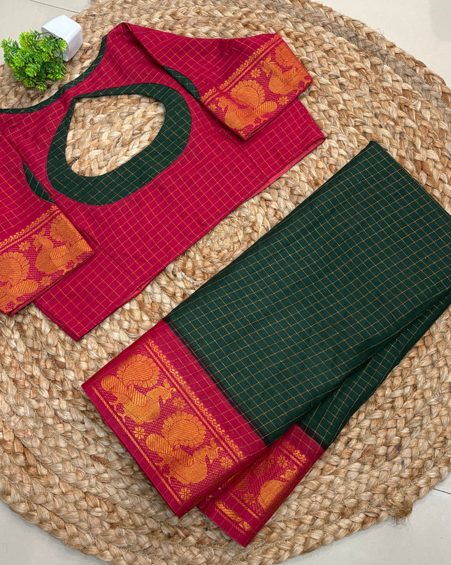 Saree with Stitched Blouse - (SIZE - 42-46) - SWSB 730