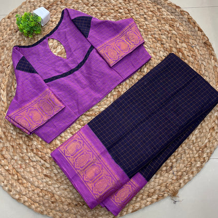 Saree with Stitched Blouse - (SIZE-42 - 46) - SWSB 731