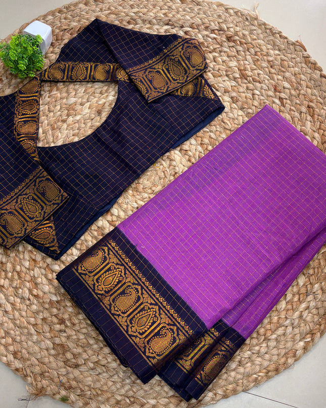 Saree with Stitched Blouse - (SIZE - 40 - 44) - SWSB 732