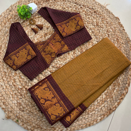 Saree with Stitched Blouse - (SIZE-40 - 44) - SWSB 733