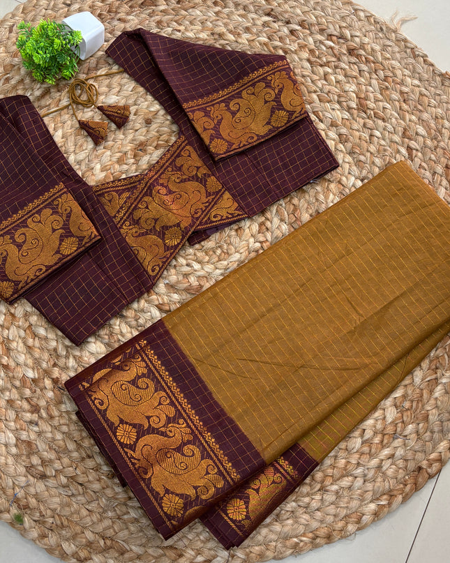 Saree with Stitched Blouse - (SIZE-40 - 44) - SWSB 733