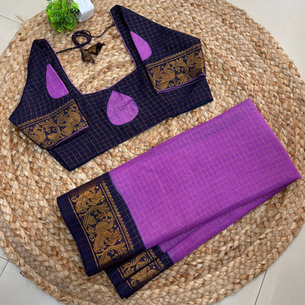Saree with Stitched Blouse - (SIZE-40 - 44) - SWSB 739