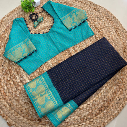 Saree with Stitched Blouse - (SIZE-40-44) - SWSB 735
