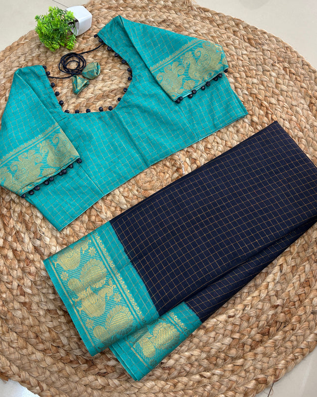 Saree with Stitched Blouse - (SIZE-40-44) - SWSB 735