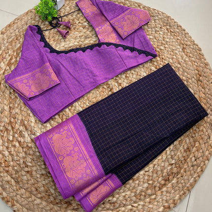 Saree with Stitched Blouse - (SIZE-42 -44) - SWSB 736