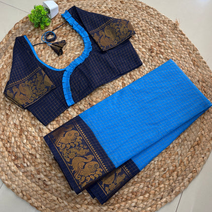 Saree with Stitched Blouse - (SIZE-42 - 46) - SWSB 737
