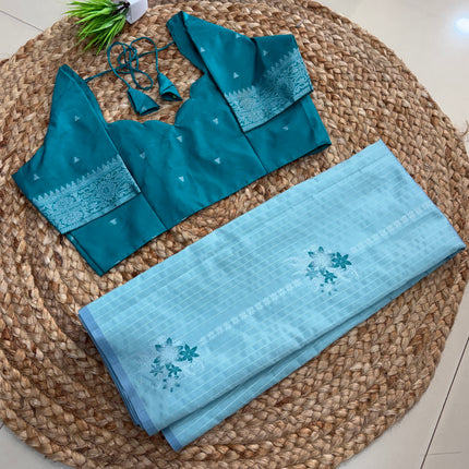 Saree With Stitched Blouse - (SIZE-42-46) - SWSB 766