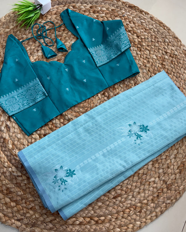 Saree With Stitched Blouse - (SIZE-42-46) - SWSB 766
