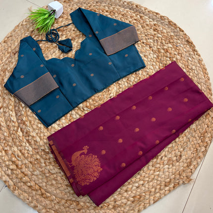 Saree With Stitched Blouse - (SIZE-42-46) - SWSB 767