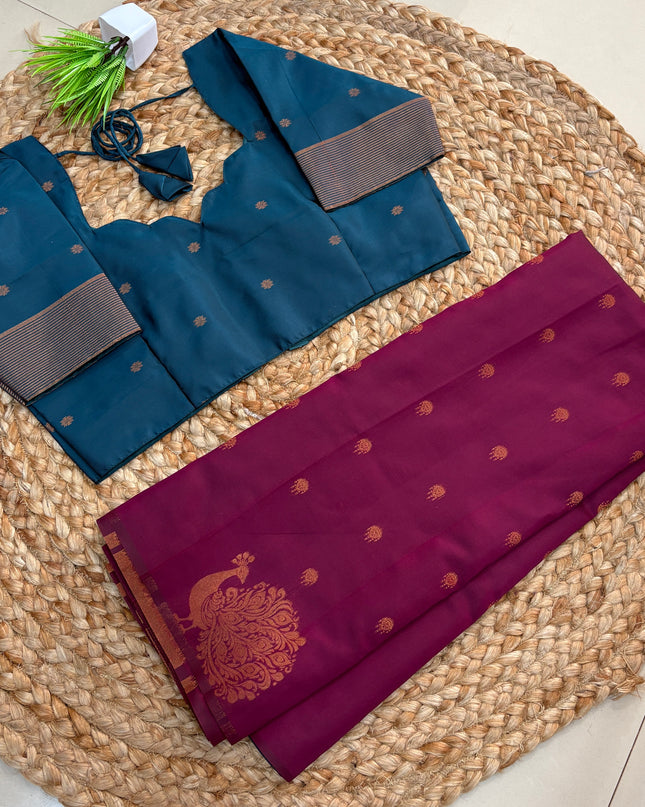 Saree With Stitched Blouse - (SIZE-42-46) - SWSB 767