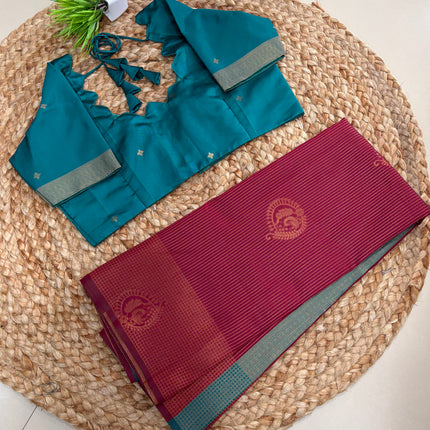 Saree With Stitched Blouse - (SIZE-40-44) - SWSB 753