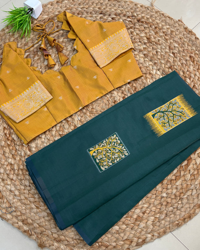 Saree With Stitched Blouse - (SIZE-40-44) - SWSB 752