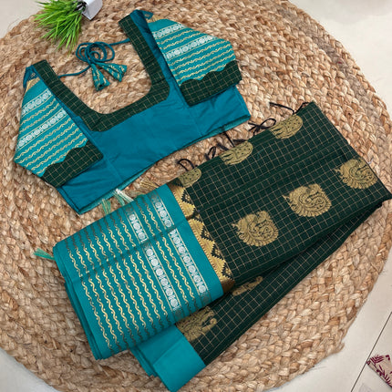 Saree With Stitched Blouse - (SIZE-34-38) - SWSB 741