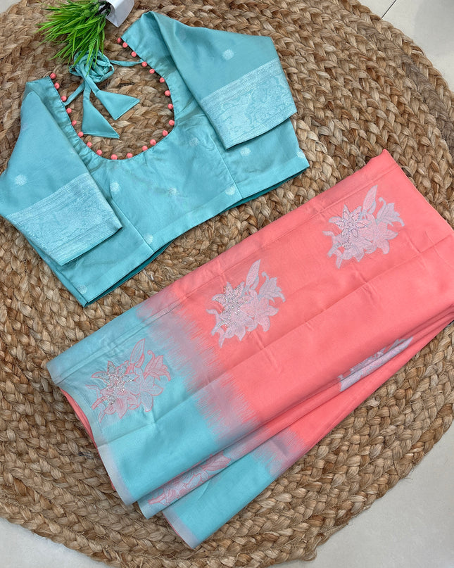 Saree With Stitched Blouse - (SIZE-34-38) - SWSB 744
