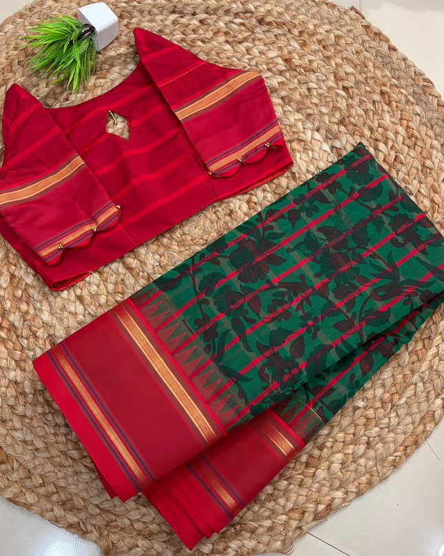 Saree With Stitched Blouse - (SIZE-34-38) - SWSB 745
