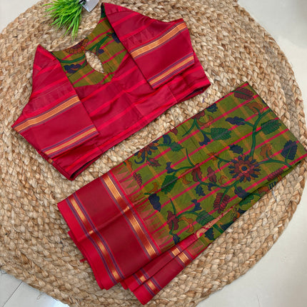 Saree With Stitched Blouse - (SIZE-40-44) - SWSB 751