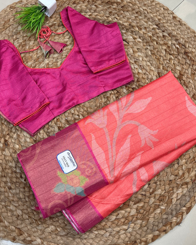 Saree With Stitched Blouse - (SIZE-36-40) - SWSB 758
