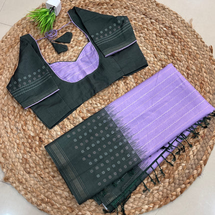 Saree With Stitched Blouse - (SIZE-40-44) - SWSB 754