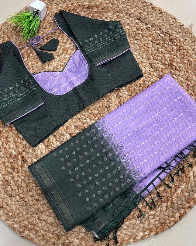 Saree With Stitched Blouse - (SIZE-40-44) - SWSB 754