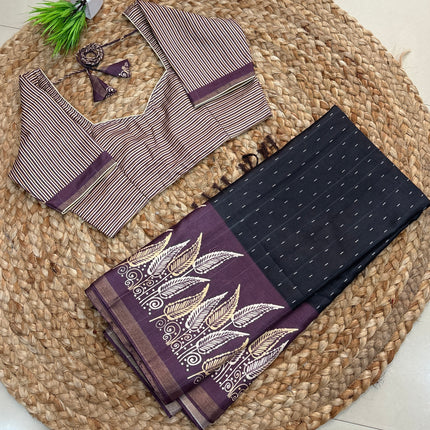 Saree With Stitched Blouse - (SIZE-36-40) - SWSB 759