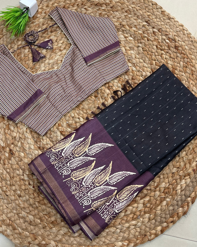 Saree With Stitched Blouse - (SIZE-36-40) - SWSB 759