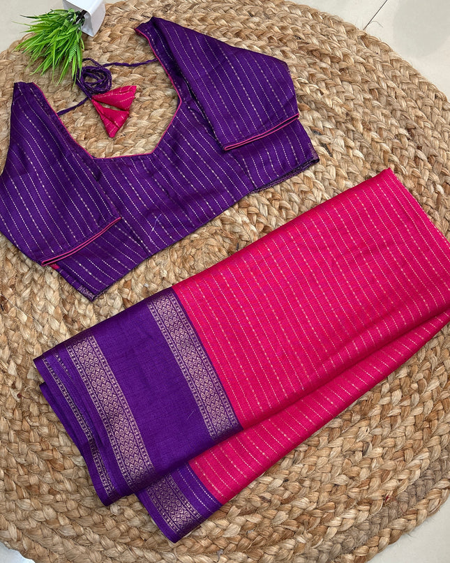 Saree With Stitched Blouse - (SIZE-36-40) - SWSB 760