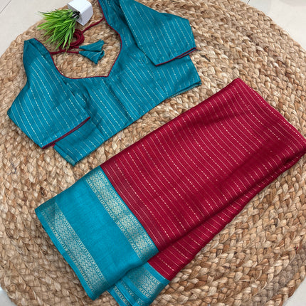 Saree With Stitched Blouse - (SIZE-36-40) - SWSB 761