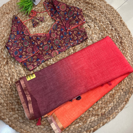 Saree With Stitched Blouse - (SIZE-38-42) - SWSB 819