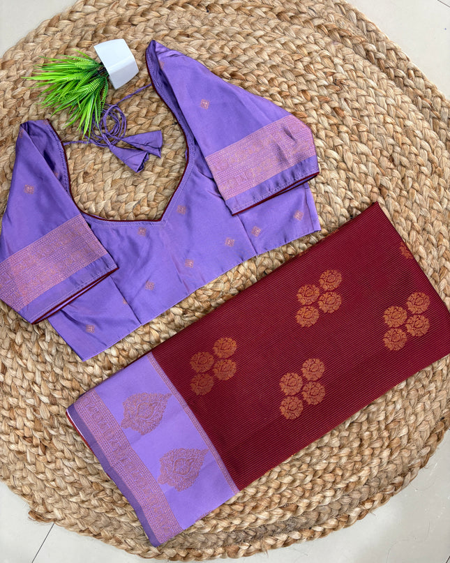 Saree With Stitched Blouse - (SIZE-38-42) - SWSB 833