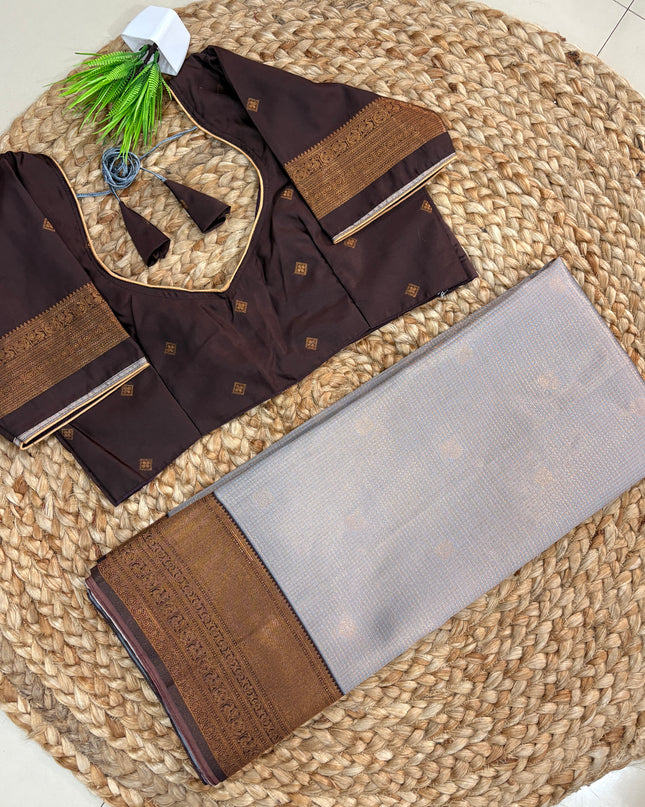 Saree With Stitched Blouse - (SIZE-38-42) - SWSB 838