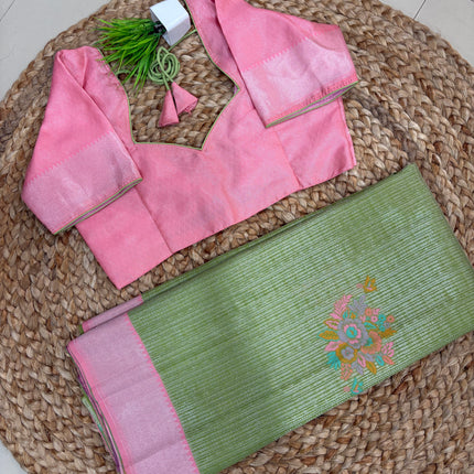 Saree With Stitched Blouse - (SIZE-38-42) - SWSB 839