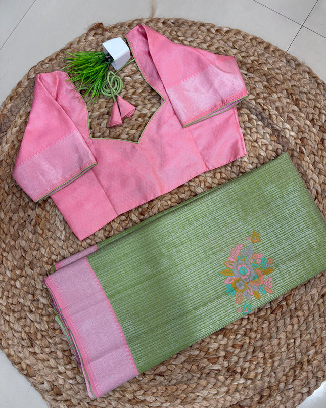 Saree With Stitched Blouse - (SIZE-38-42) - SWSB 839