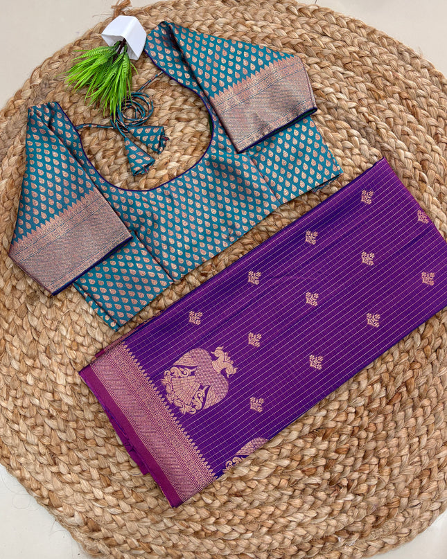 Saree With Stitched Blouse - (SIZE-38-42) - SWSB 842