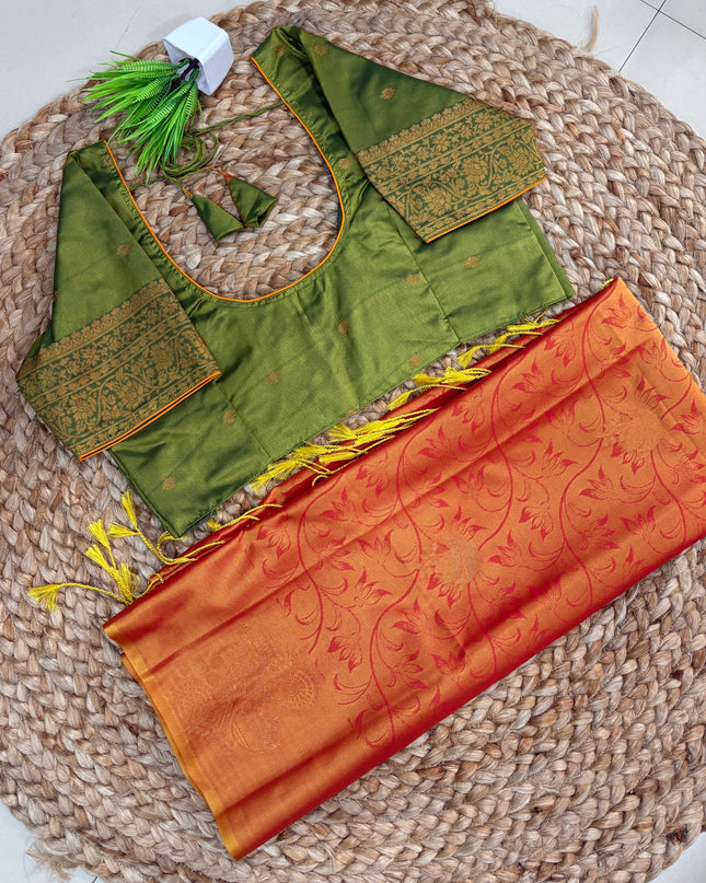 Saree With Stitched Blouse - (SIZE-38-42) - SWSB 843