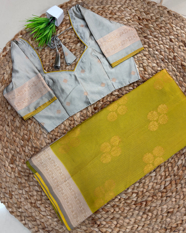 Saree With Stitched Blouse - (SIZE-34-38) - SWSB 844