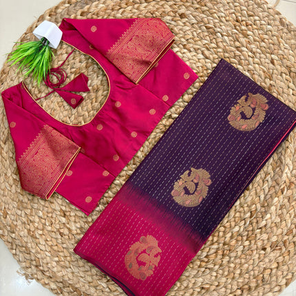 Saree With Stitched Blouse - (SIZE-38-42) - SWSB 845