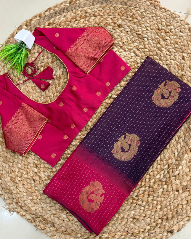 Saree With Stitched Blouse - (SIZE-38-42) - SWSB 845