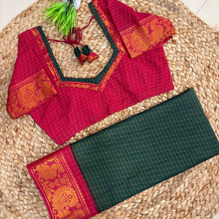 Saree With Stitched Blouse - (SIZE-40-44) - SWSB 802