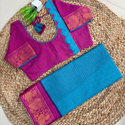 Saree With Stitched Blouse - (SIZE-40-44) - SWSB 803