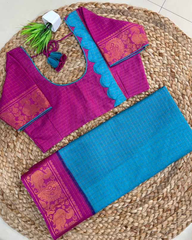 Saree With Stitched Blouse - (SIZE-40-44) - SWSB 803