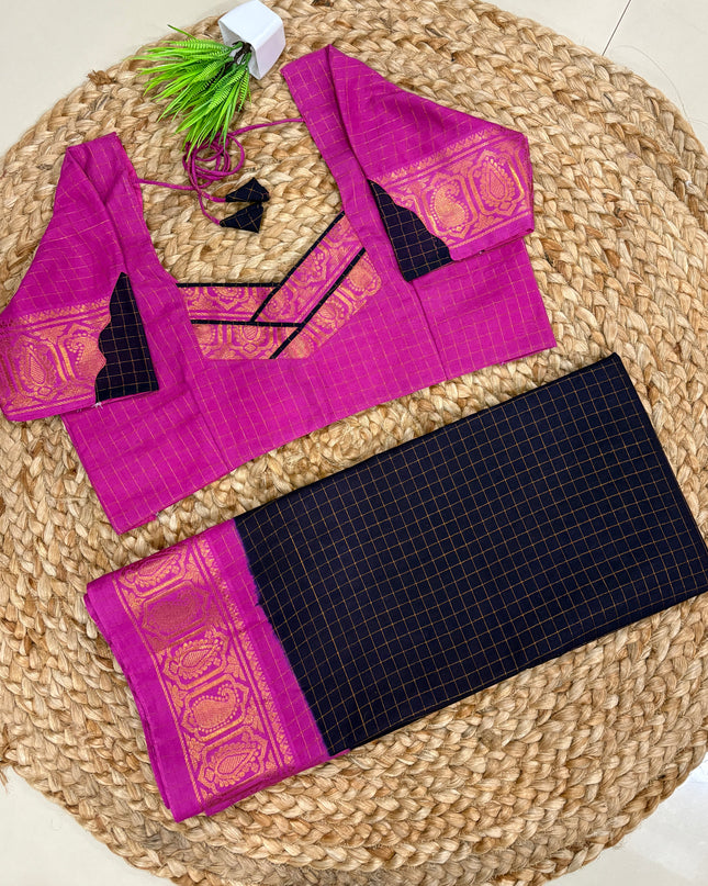 Saree With Stitched Blouse - (SIZE-40-44) - SWSB 804