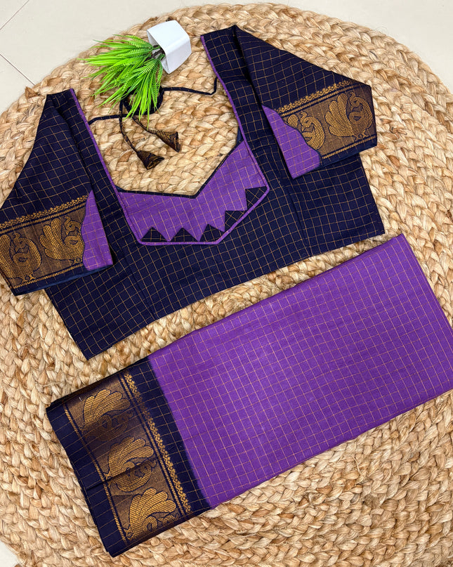 Saree With Stitched Blouse - (SIZE-40-44) - SWSB 808