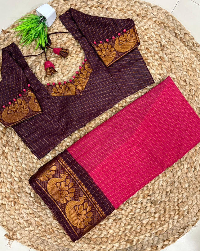Saree With Stitched Blouse - (SIZE-38-42) - SWSB 805