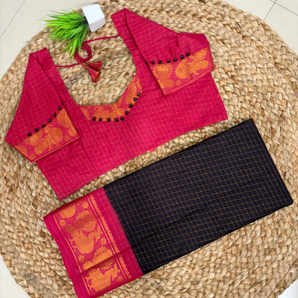 Saree With Stitched Blouse - (SIZE-40-44) - SWSB 806