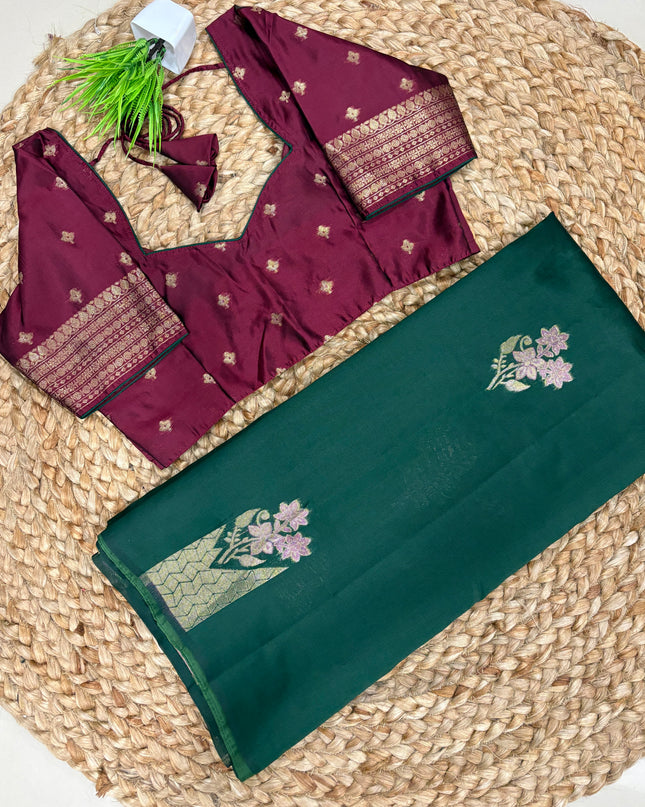 Saree With Stitched Blouse - (SIZE-34-38) - SWSB 853