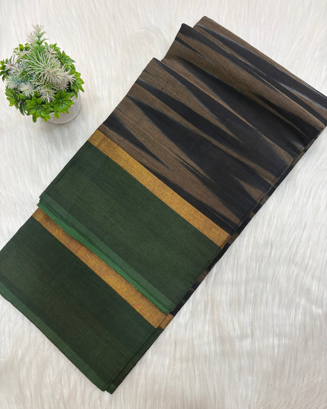 Premium Ikkat Cotton Saree – 120 Count Elegance ✨