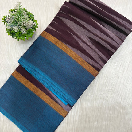 Elegant Ikkat Cotton Saree with Blouse – 6.3m 💫